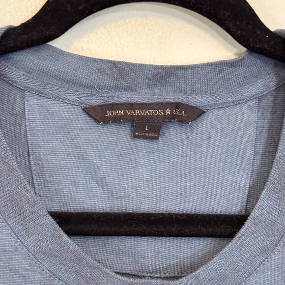 John Varvatos Hillsboro T-Shirt Mens L Cosmos Blue Crew Neck Short Sleeve Casual - Picture 5 of 6